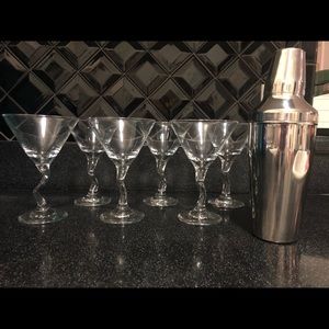 Z-stemmed Martini Glasses and Shaker